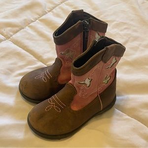Wonder Nation Baby Girl Fashion Western Boot, Size 6 side zip